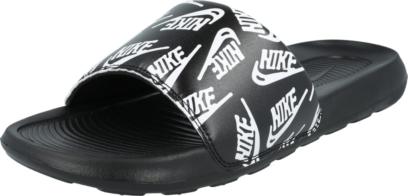 Pantofle 'VICTORI ONE SLIDE PRINT' Nike Sportswear černá / bílá