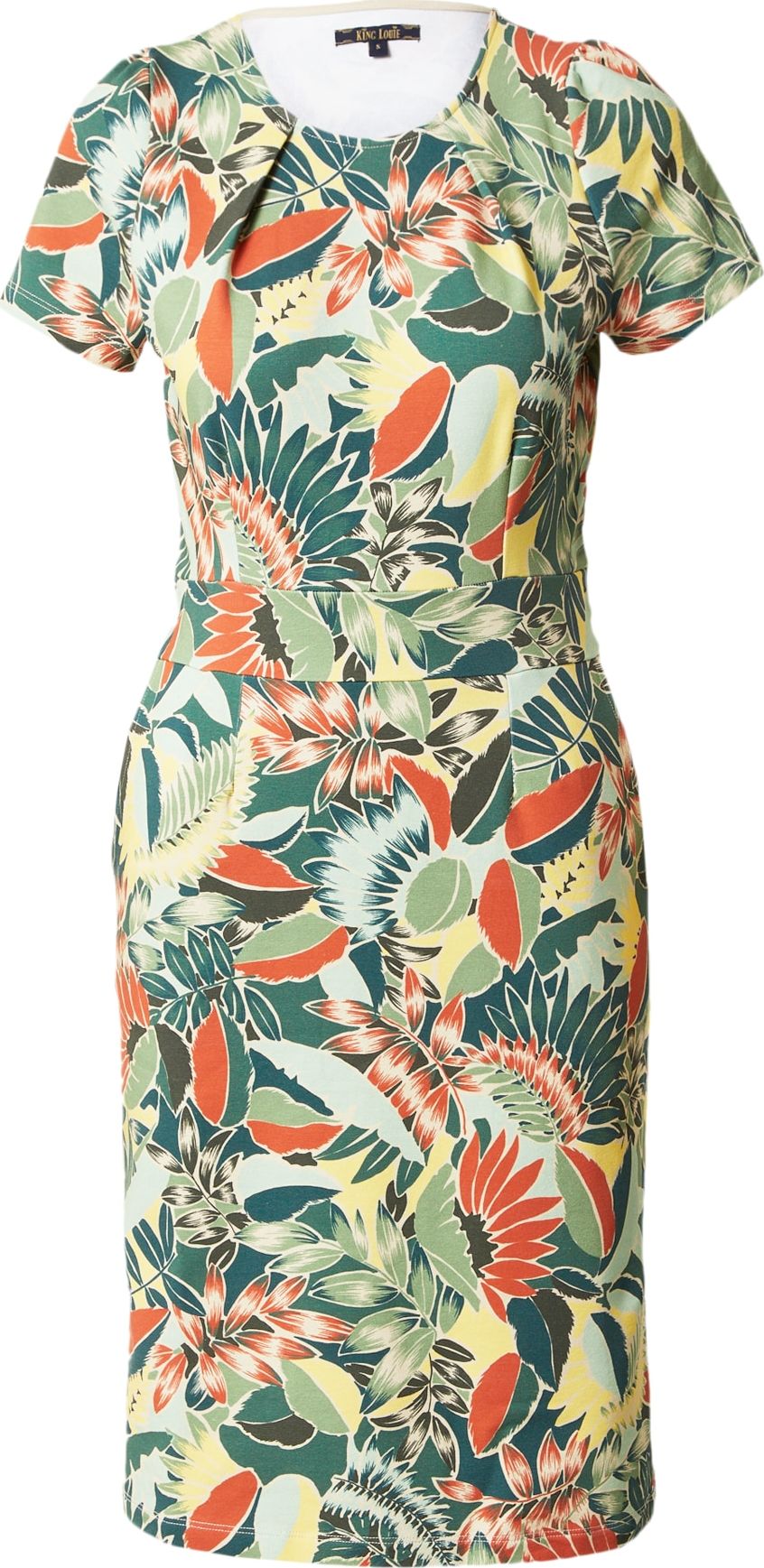 Šaty 'Mona' king louie tyrkysová / žlutá / zelená / oranžová
