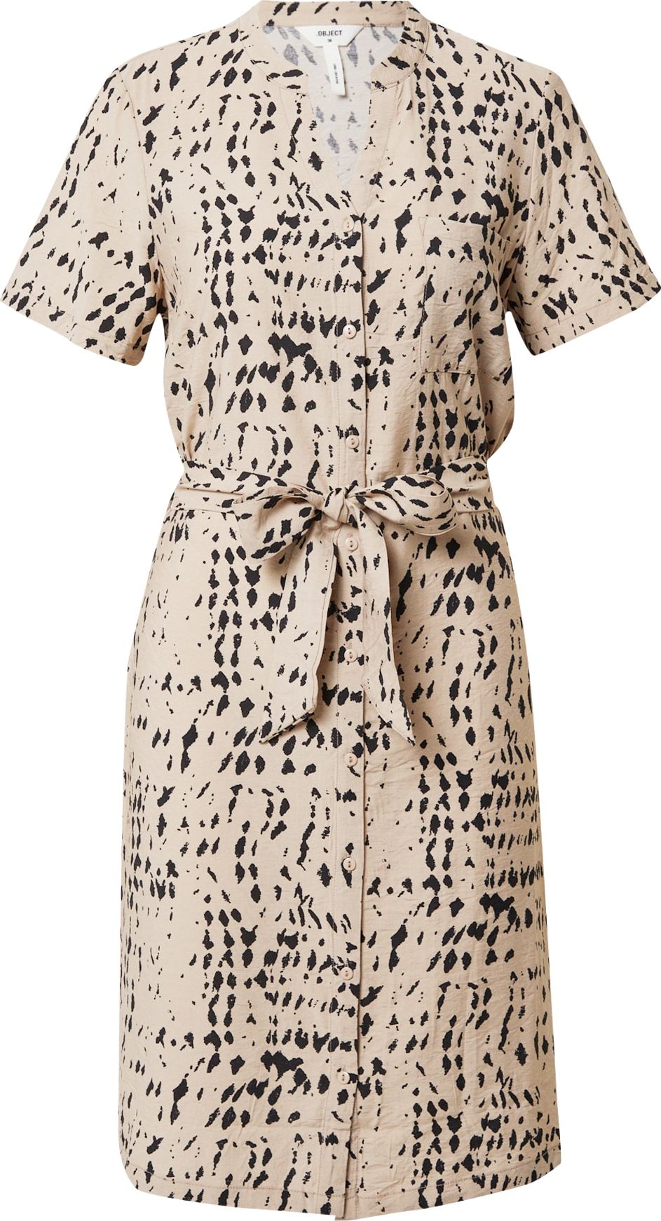 Šaty 'SELINE' Object tmavě béžová / černá
