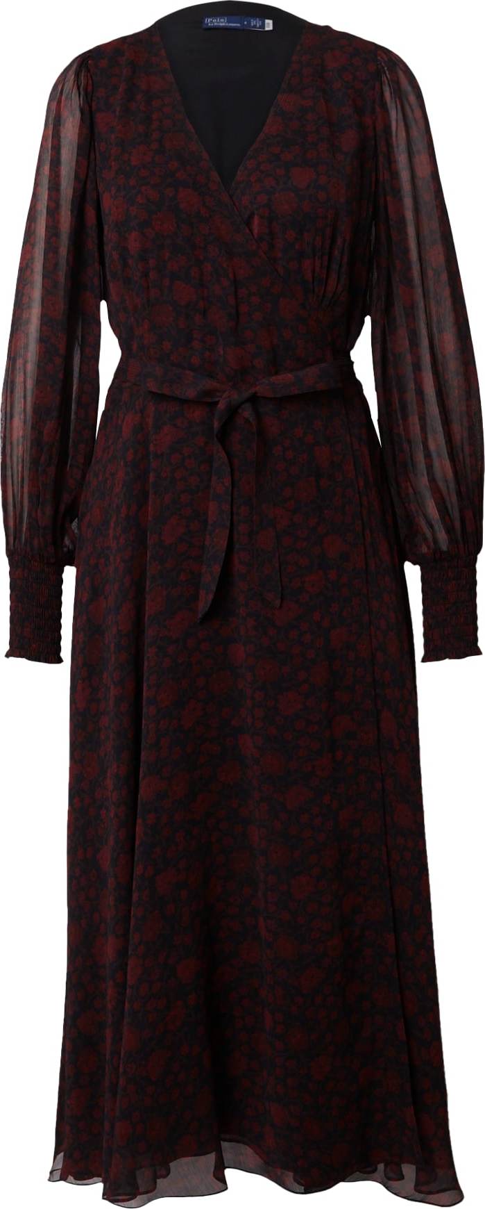 Šaty 'TLIA' Polo Ralph Lauren hnědá / burgundská červeň / černá