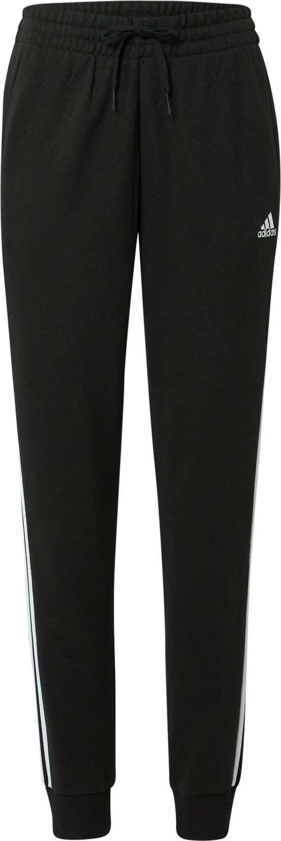 Sportovní kalhoty 'Essentials French Terry 3-Stripes' ADIDAS SPORTSWEAR černá / bílá
