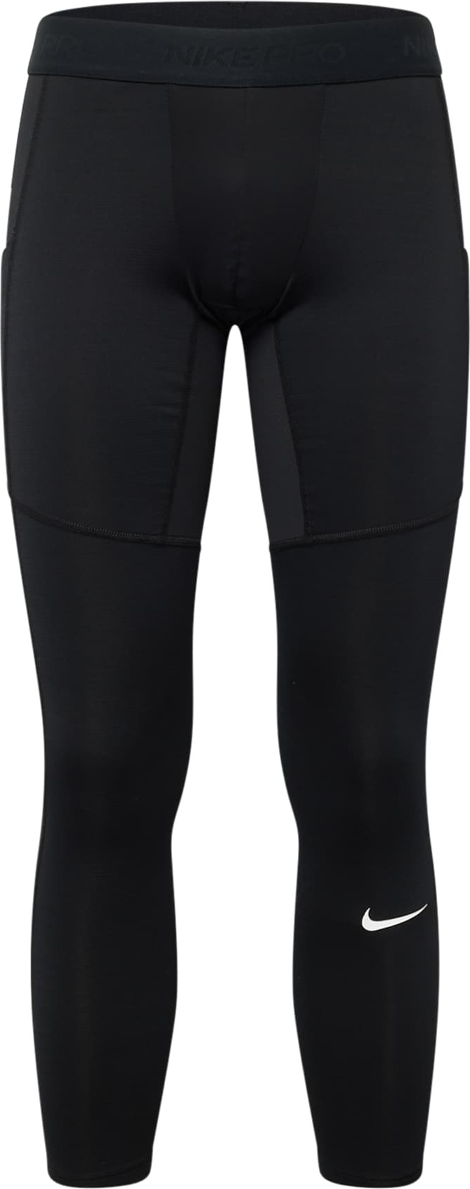 Sportovní kalhoty 'Pro Warm' Nike černá / bílá