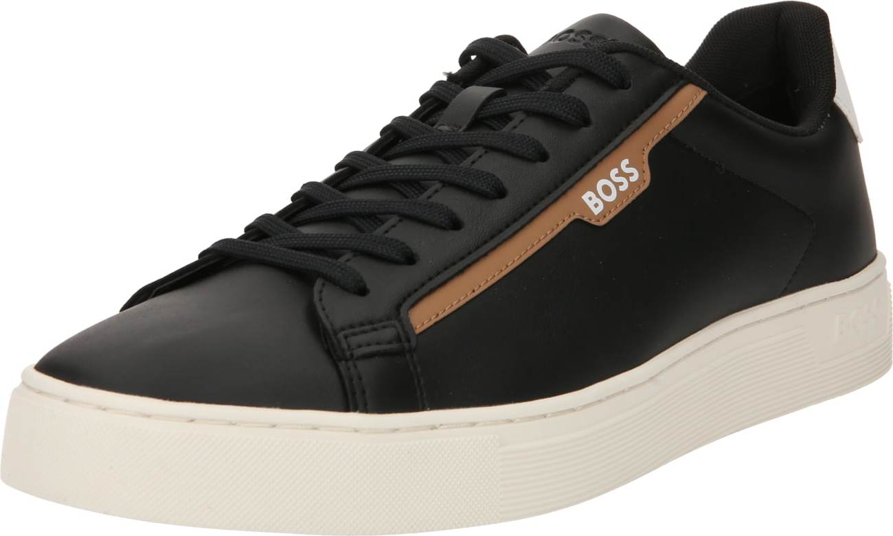 Tenisky 'Rhys' BOSS Black světle hnědá / černá / bílá