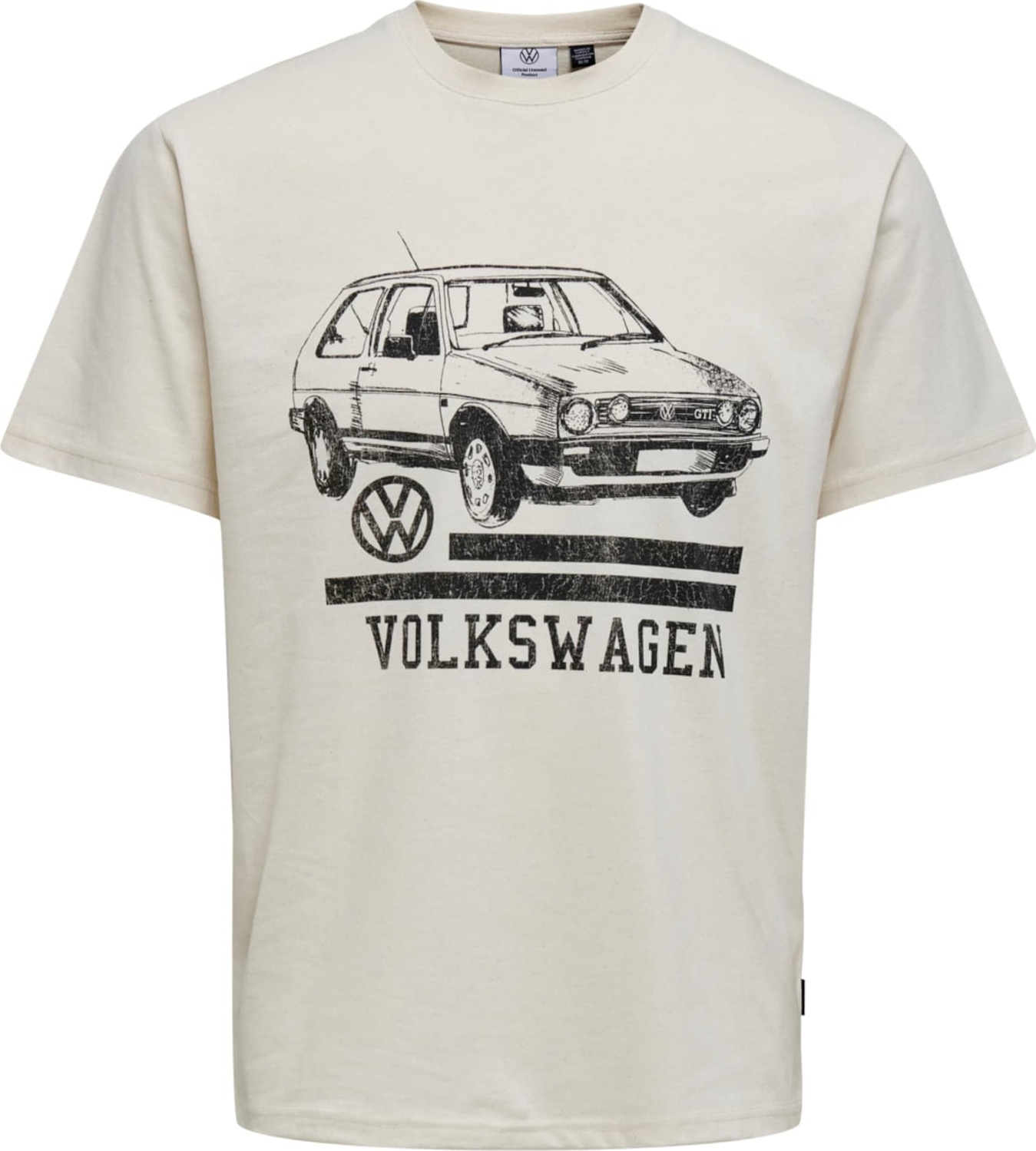 Tričko Only & Sons černá / barva bílé vlny