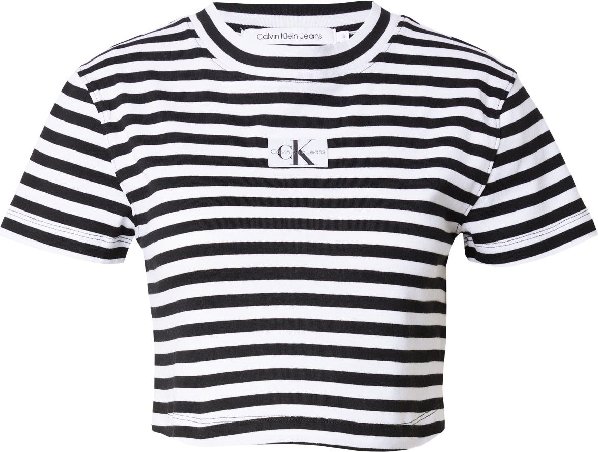 Tričko Calvin Klein Jeans černá / bílá