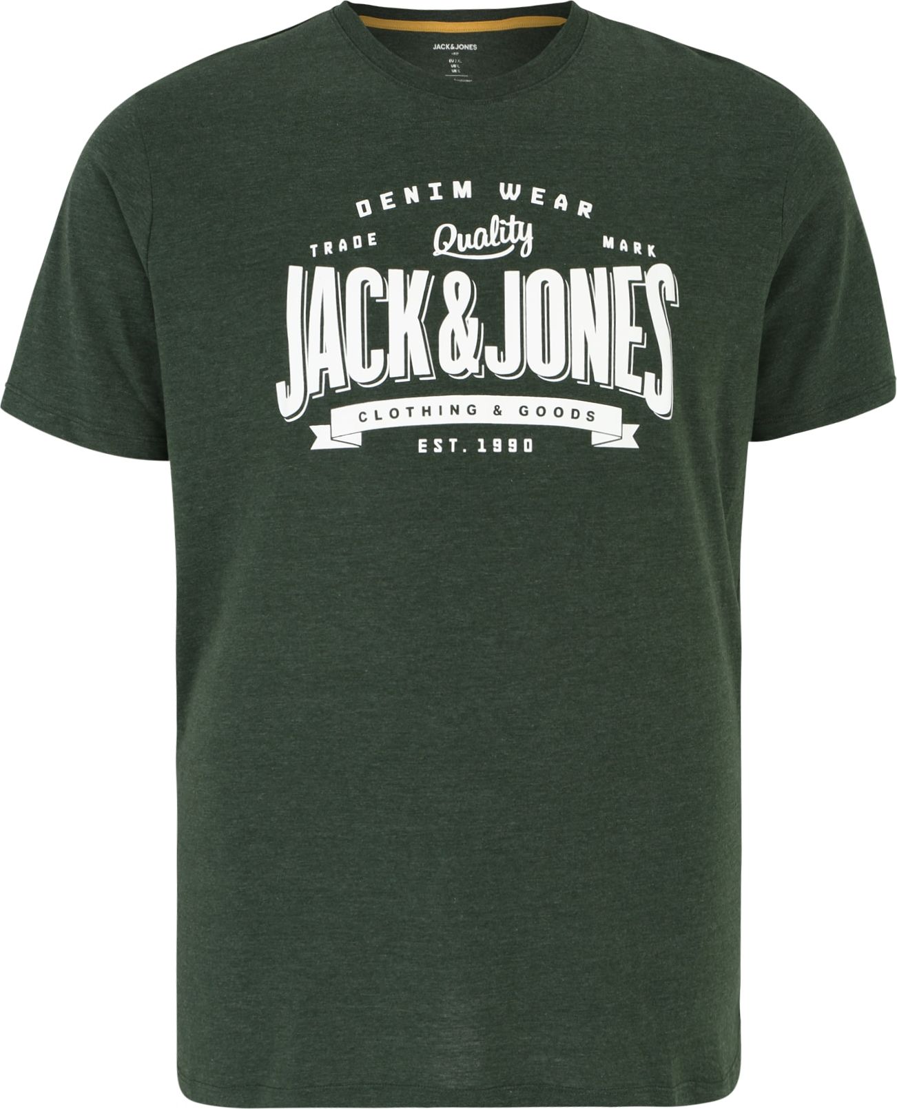 Tričko Jack & Jones Plus tmavě zelená / bílá