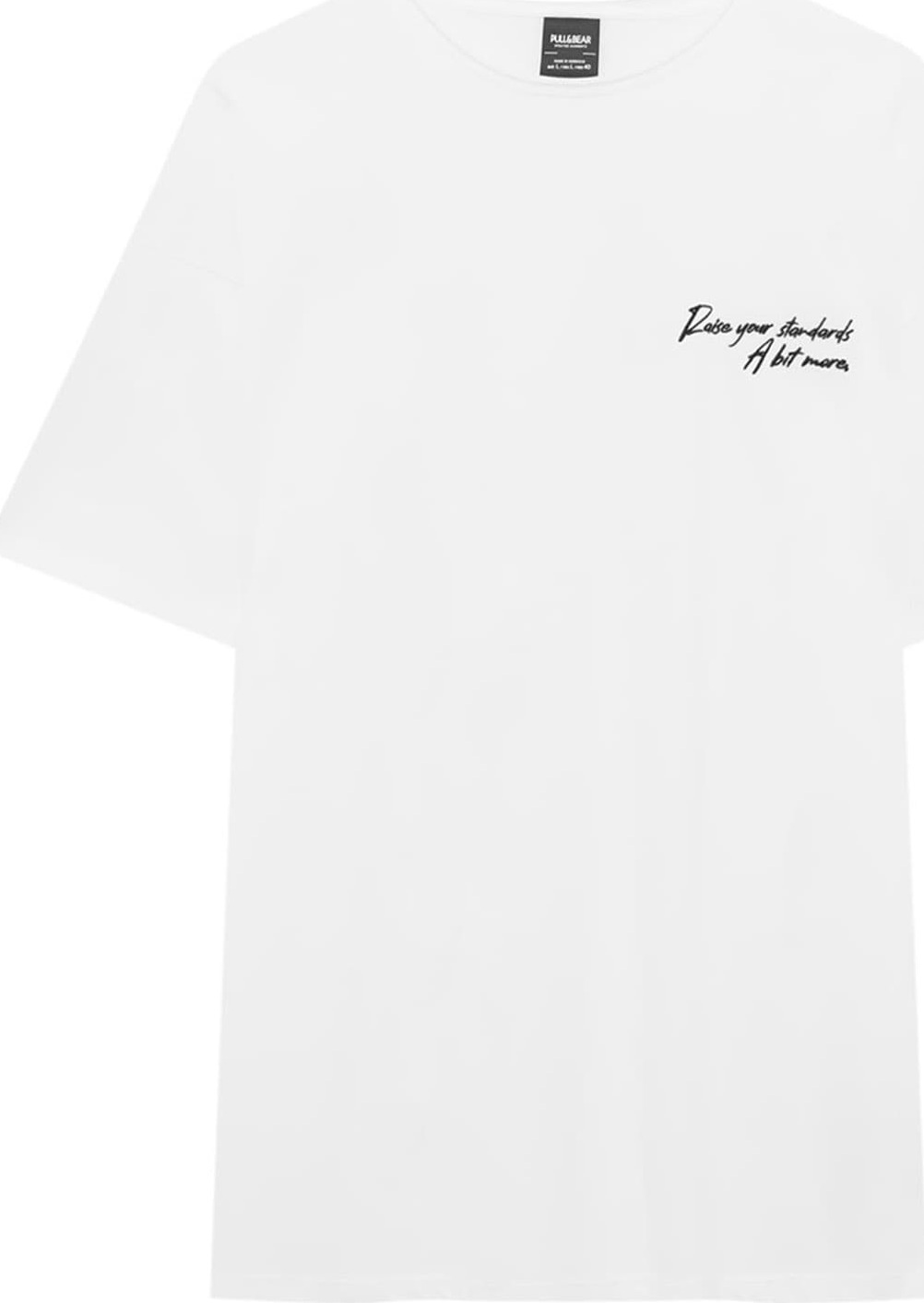 Tričko Pull&Bear černá / offwhite