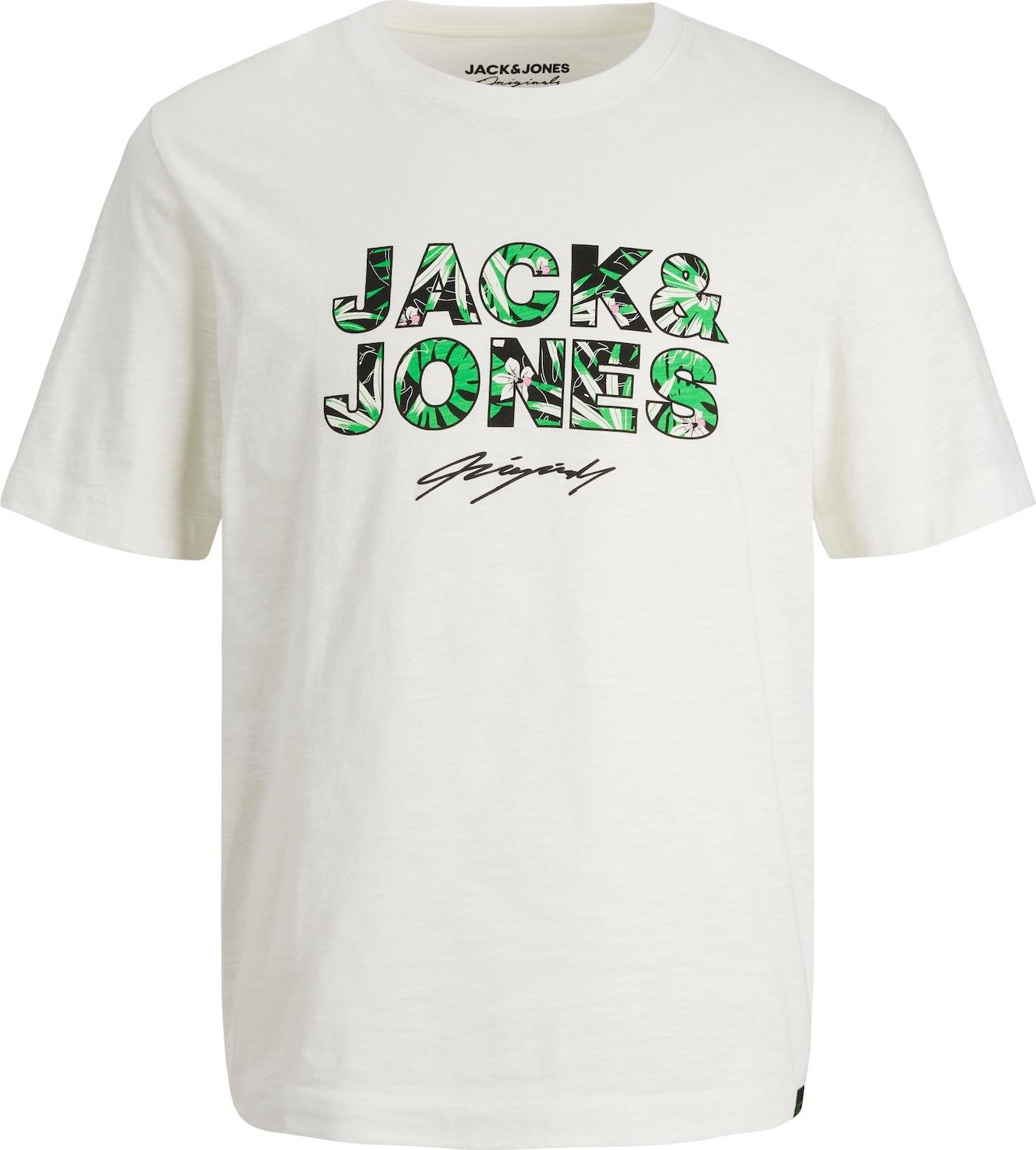 Tričko jack & jones trávově zelená / černá / bílý melír