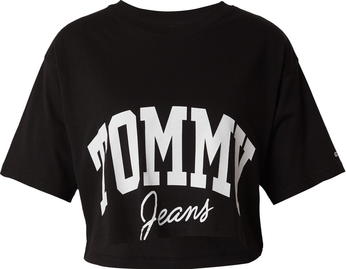Tričko Tommy Jeans černá / bílá