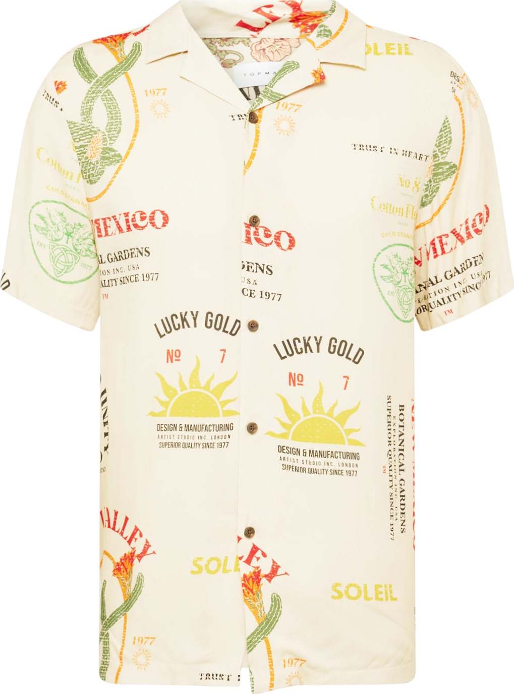 Tričko Topman béžová / žlutá / zelená / červená