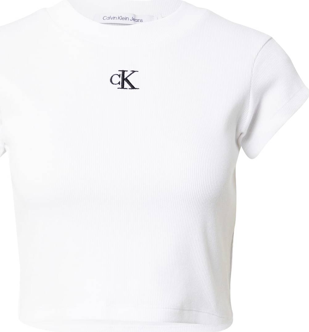 Tričko Calvin Klein Jeans černá / bílá