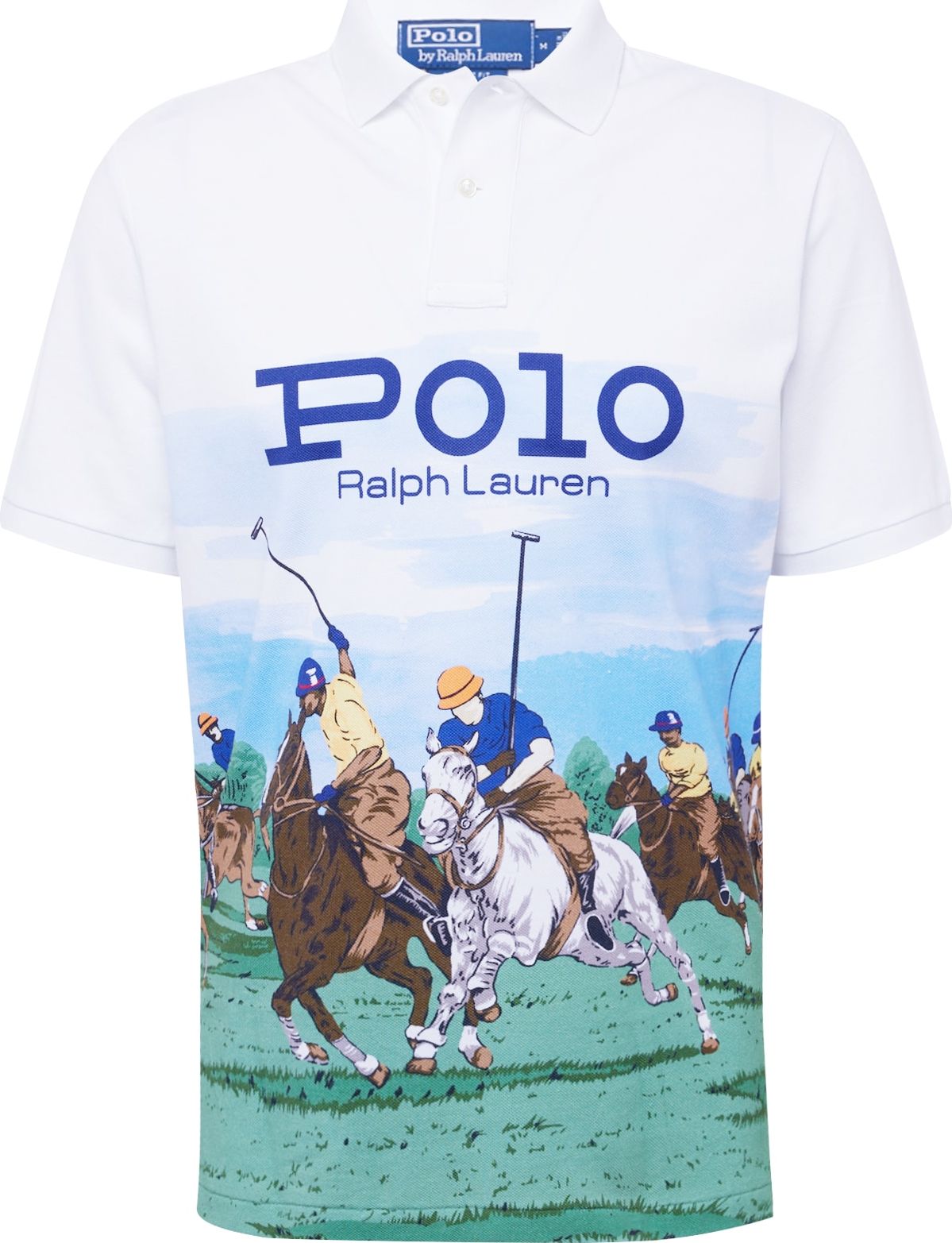 Tričko Polo Ralph Lauren modrá / hnědá / zelená / bílá