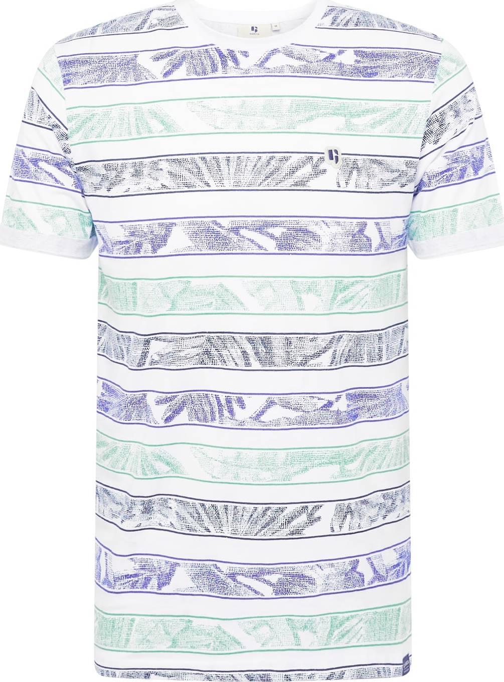 Tričko GARCIA ultramarínová modř / mátová / černá / bílá