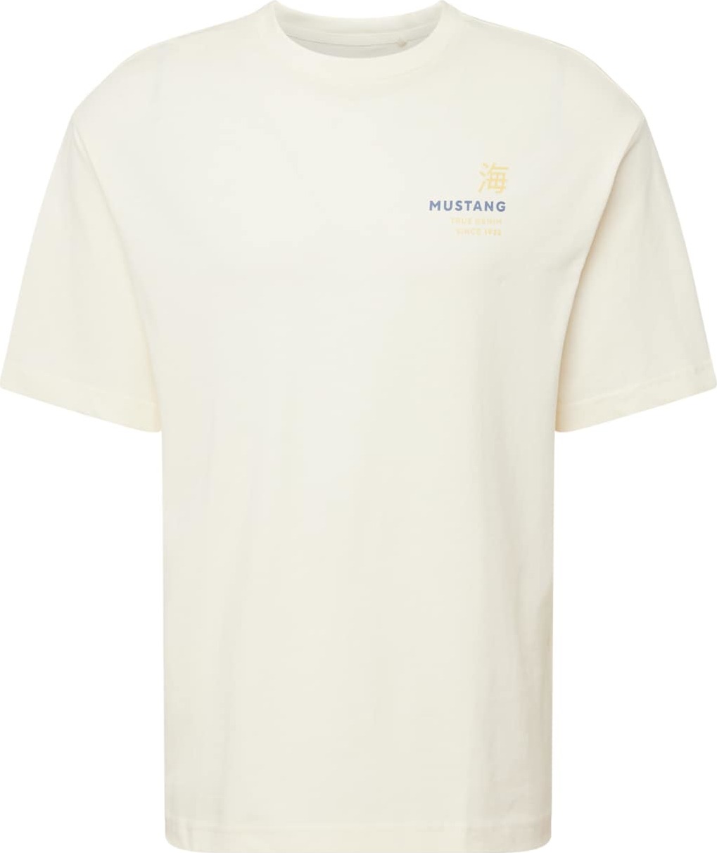 Tričko 'Aidan' mustang slonová kost / marine modrá / světle žlutá