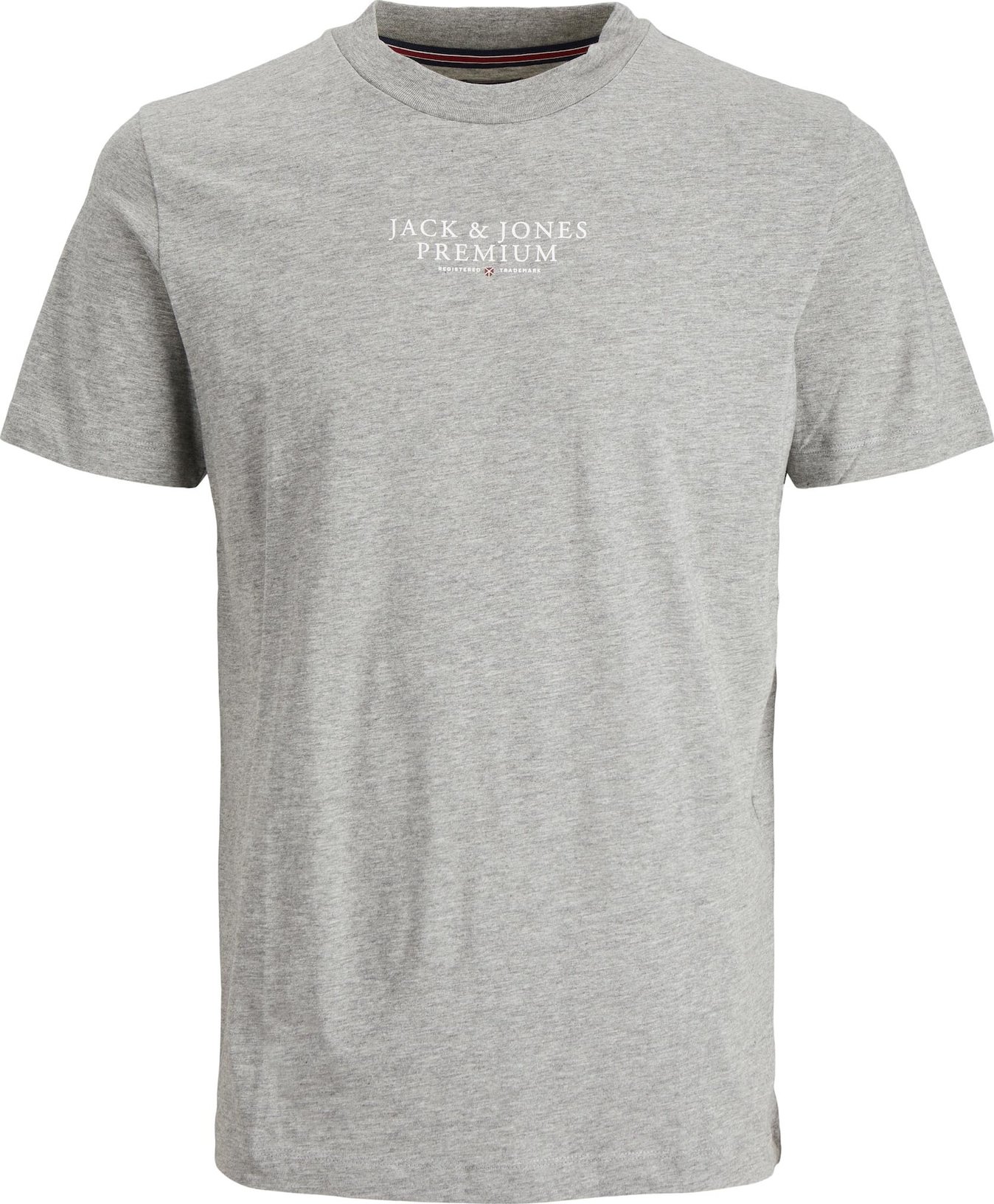 Tričko 'Archie' jack & jones šedý melír / červená / bílá