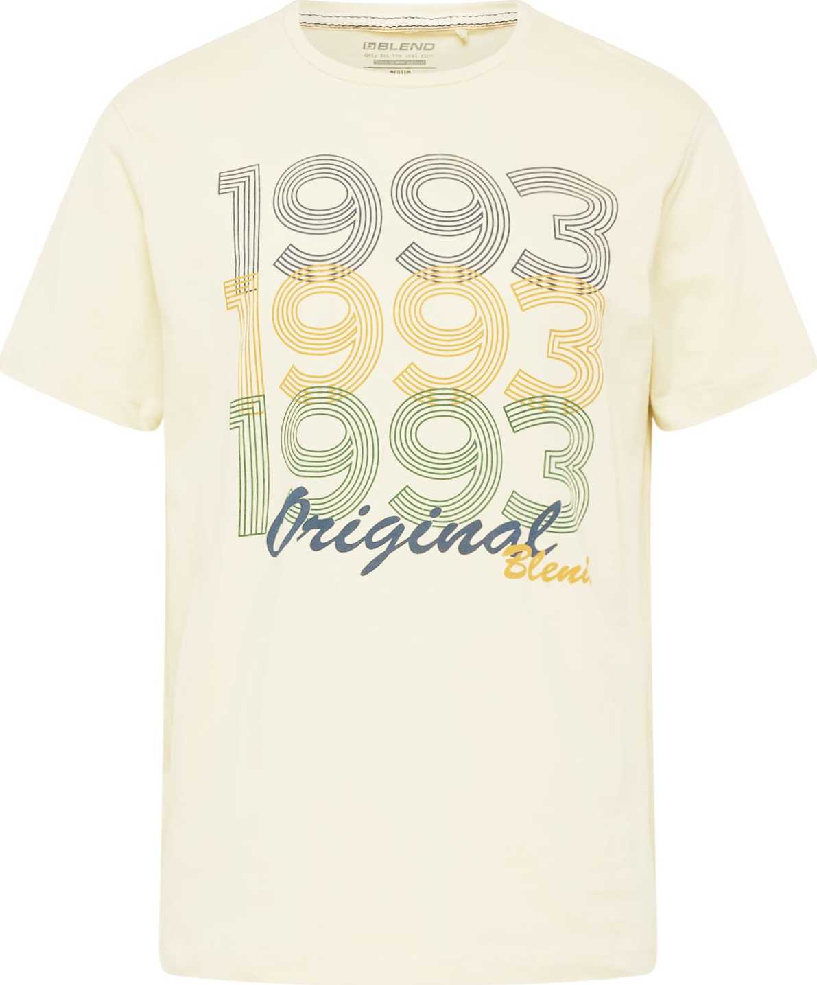 Tričko Blend krémová / modrá / žlutá / zelená