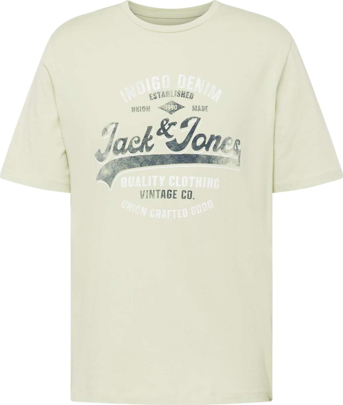 Tričko 'BOOSTER' jack & jones námořnická modř / pastelově zelená / offwhite