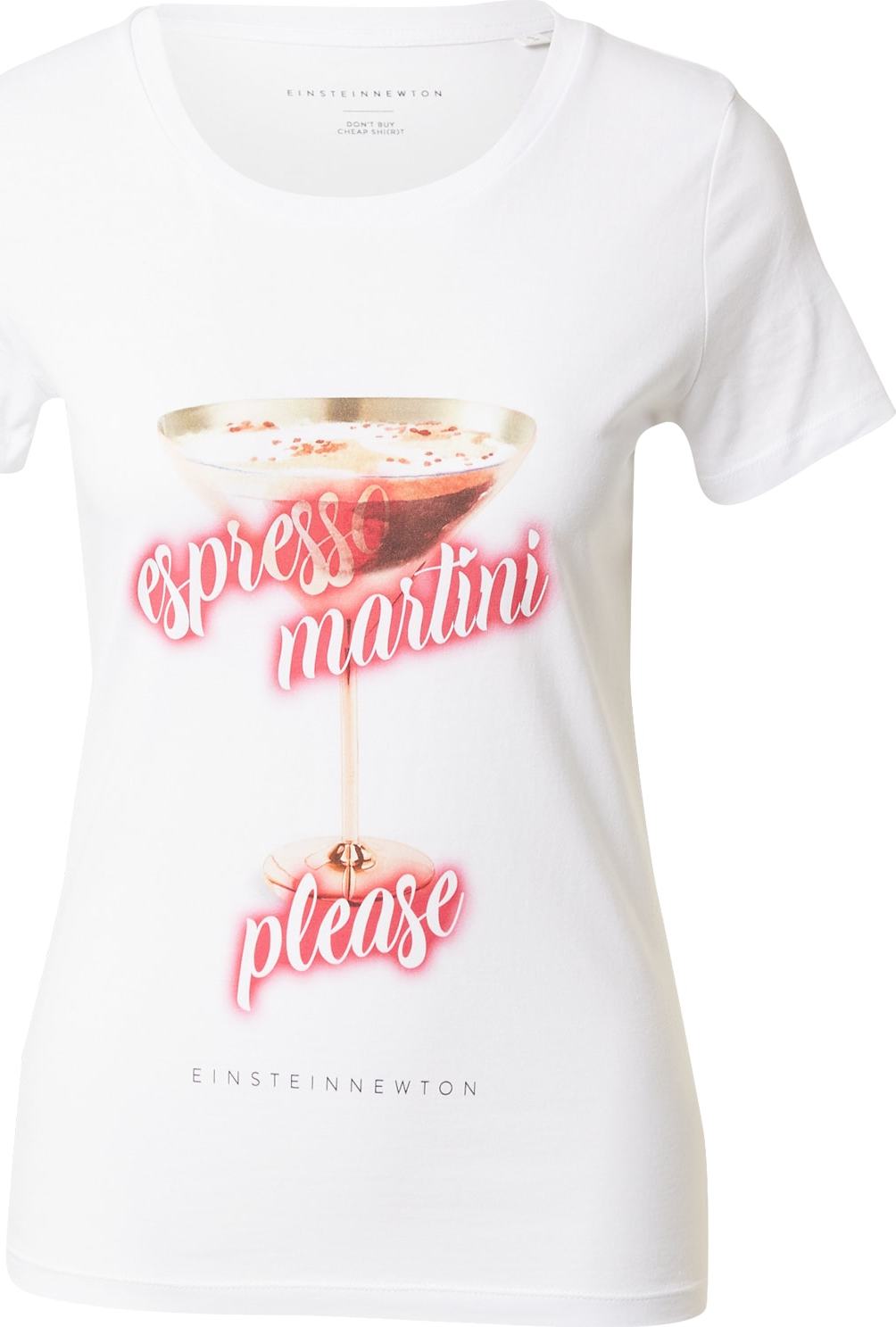 Tričko 'Espresso Martini' einstein & newton hnědá / červená / bílá