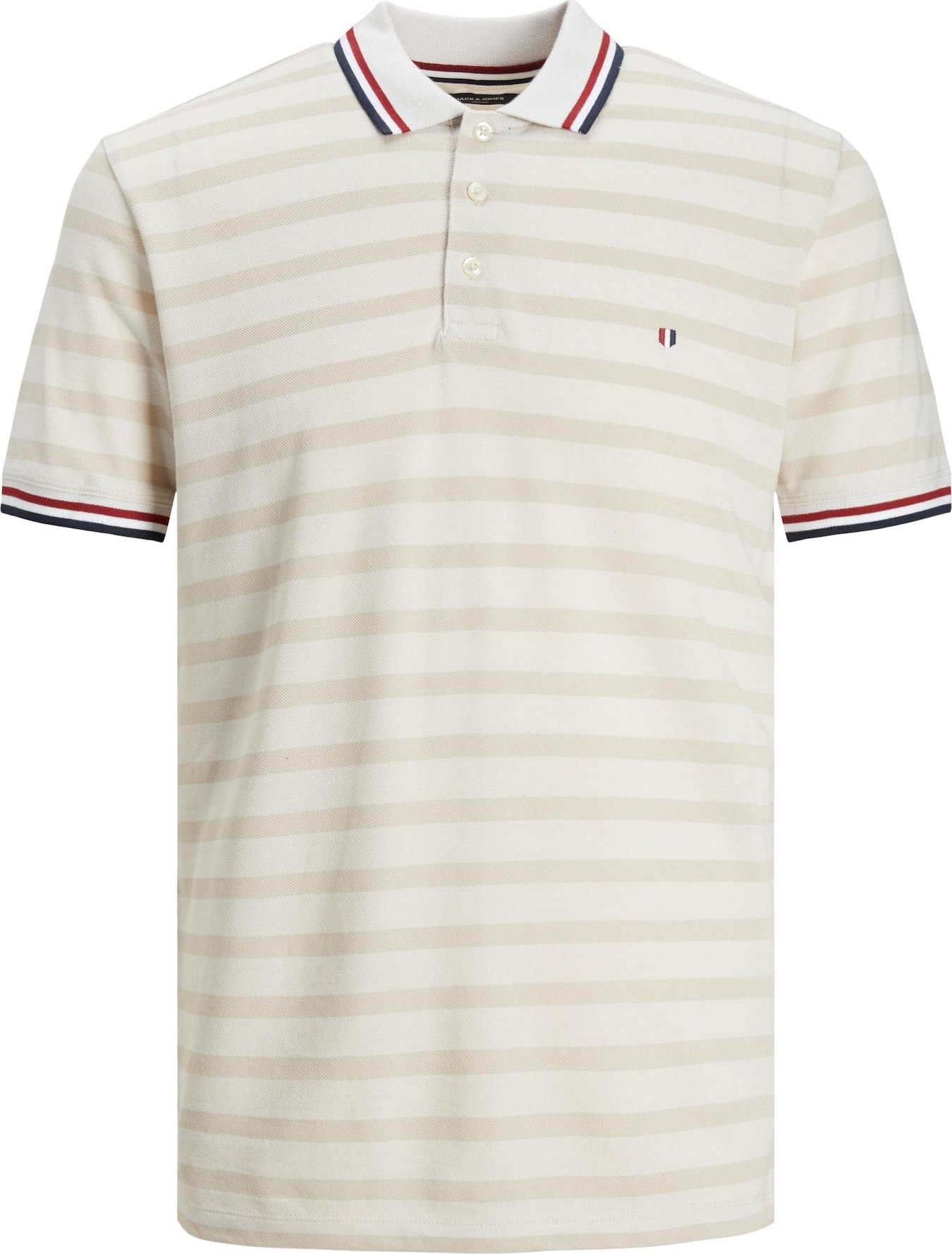 Tričko 'FELIX' jack & jones starobéžová / tmavě modrá / červená / bílá