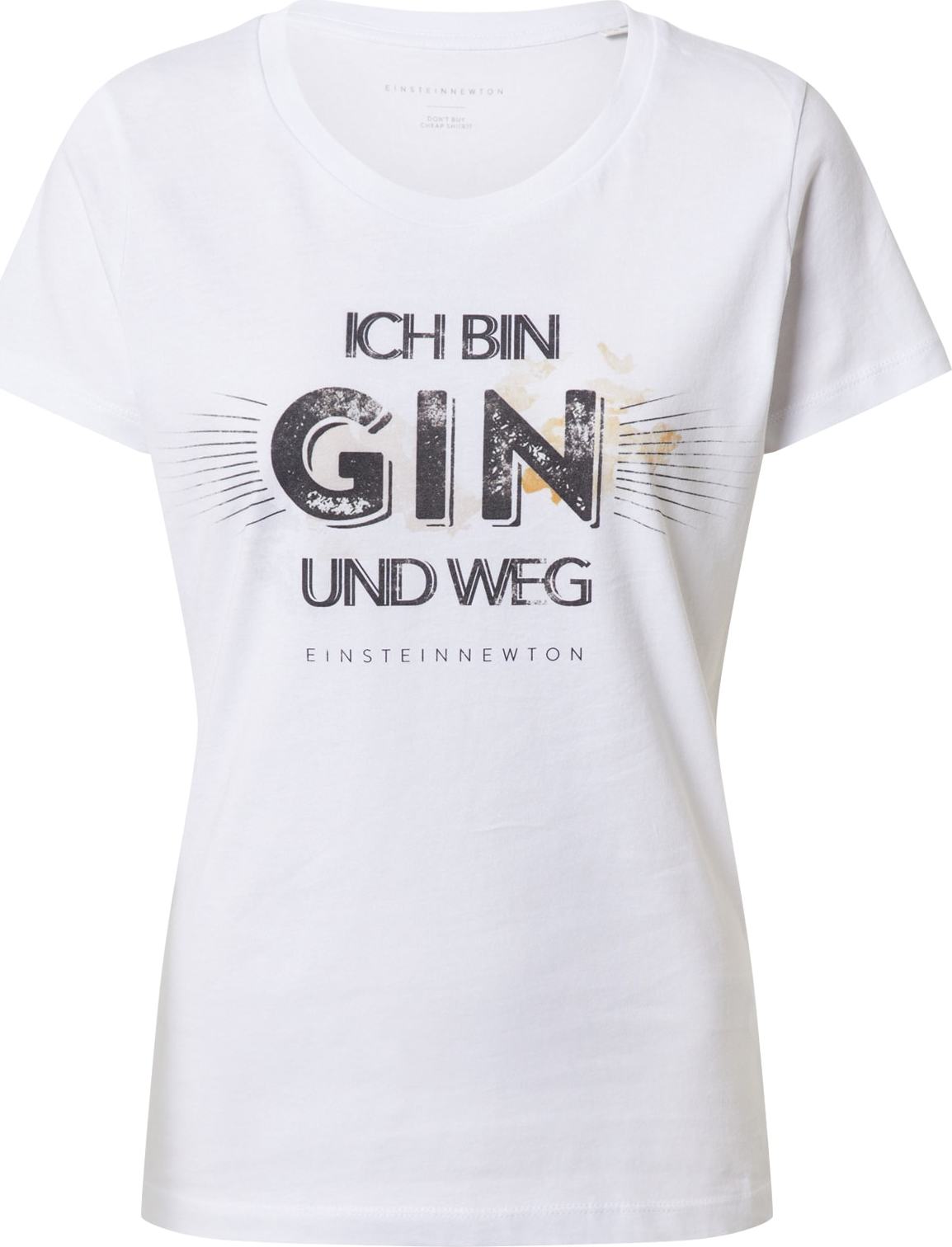 Tričko 'Gin Weg' einstein & newton zlatá / černá / offwhite