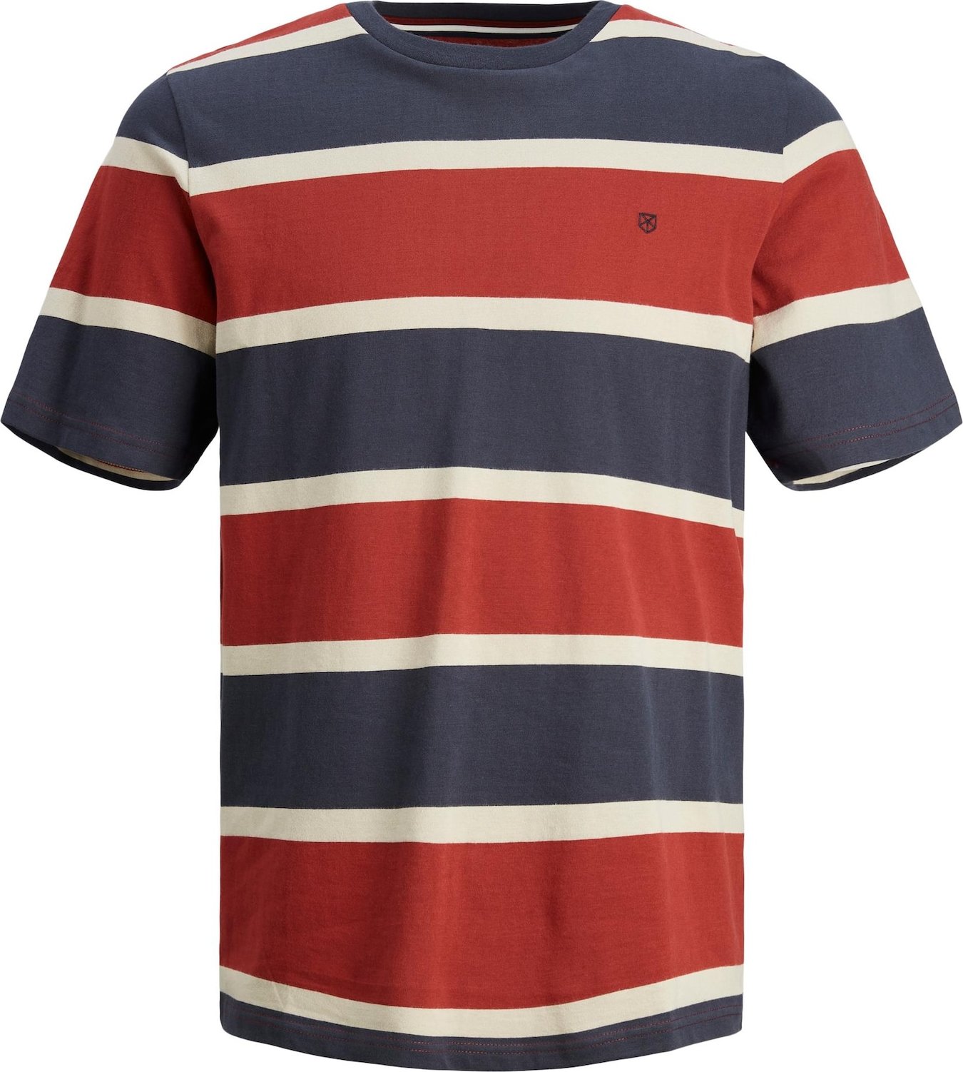 Tričko 'HENRY' jack & jones režná / marine modrá / vínově červená