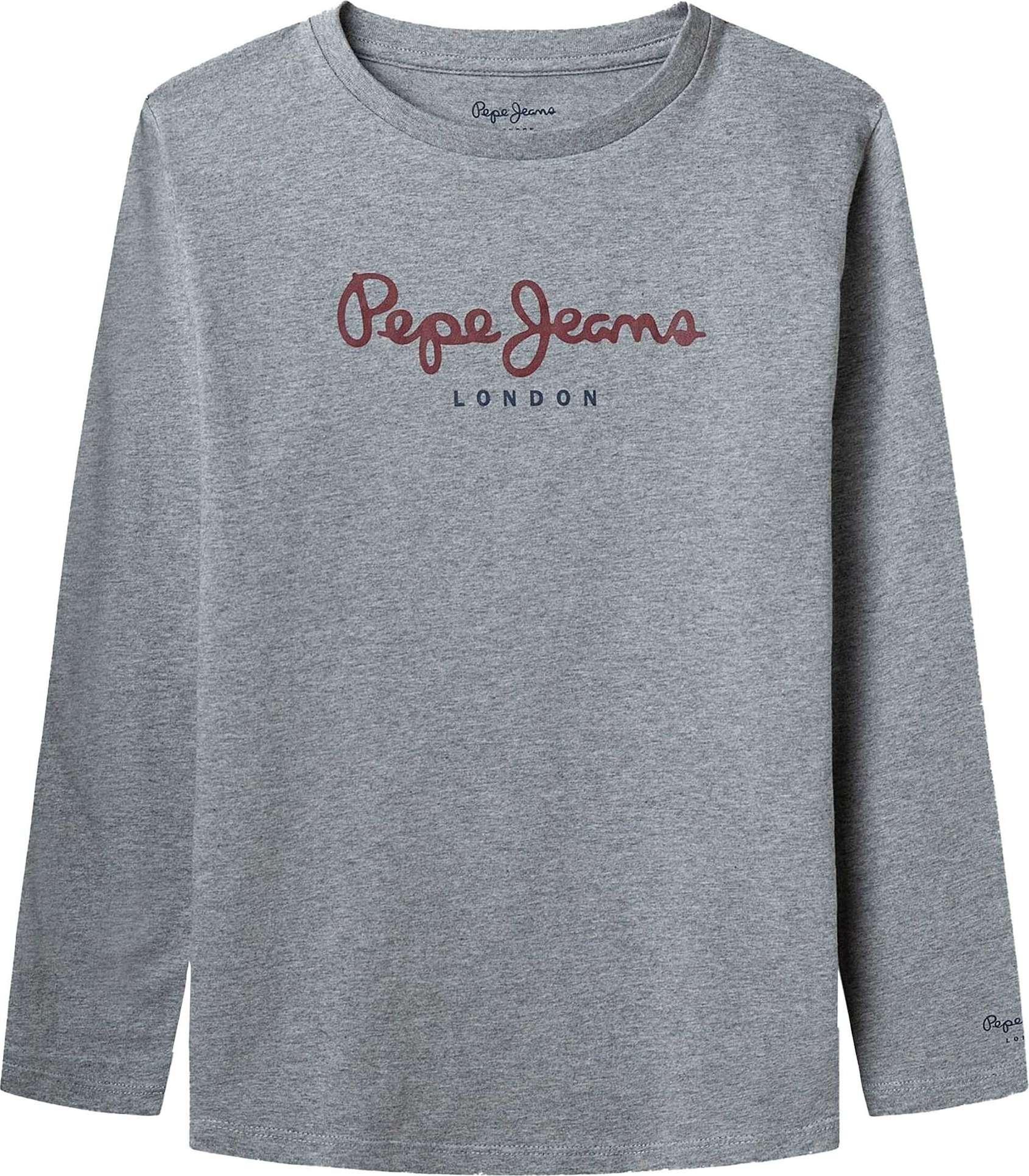 Tričko 'HERMAN' Pepe Jeans šedý melír / červená / černá