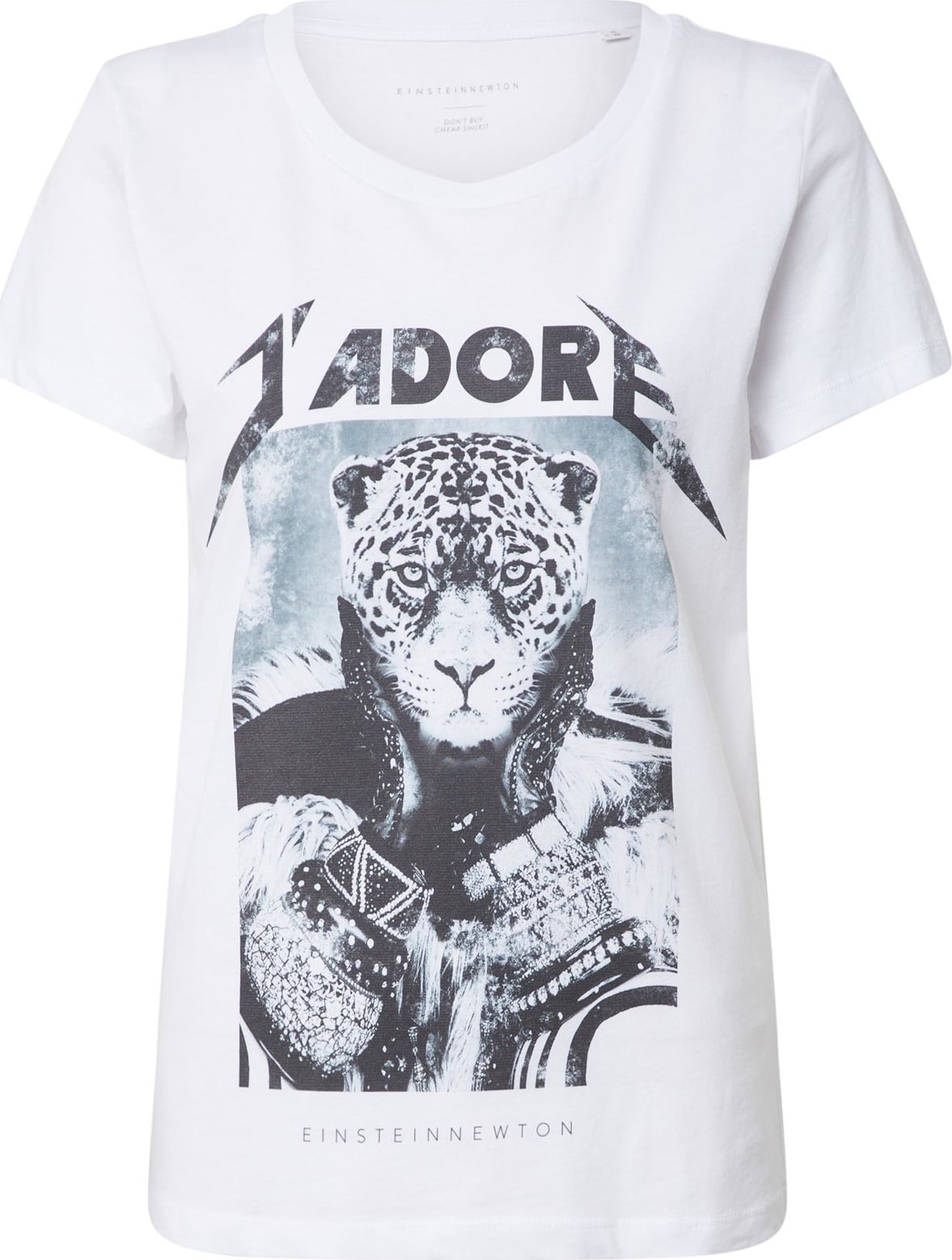 Tričko 'Jadore' einstein & newton černá / bílá