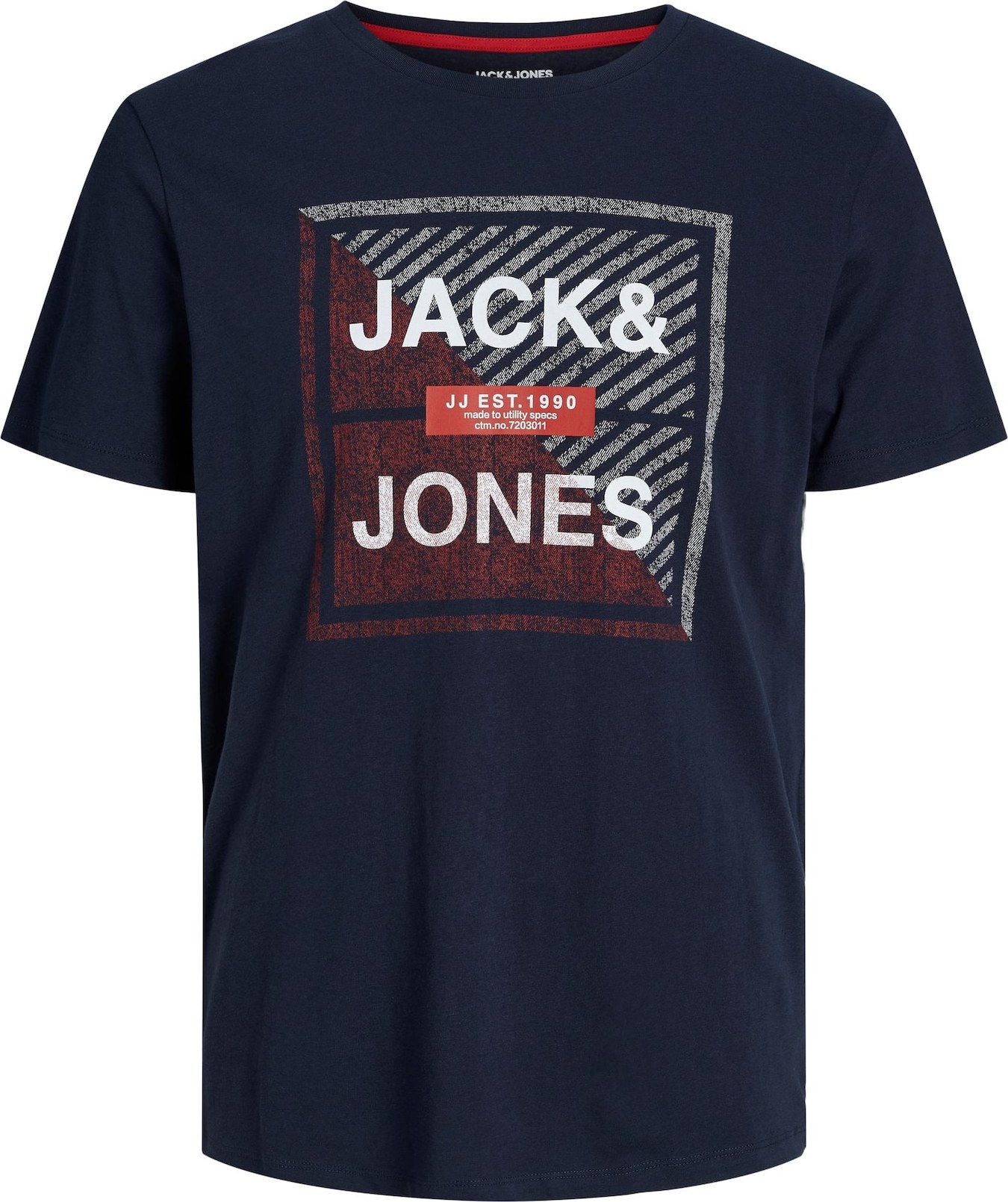 Tričko 'KAIN' jack & jones námořnická modř / červená / burgundská červeň / bílá