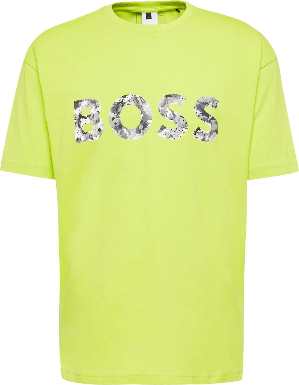 Tričko 'Lotus' BOSS Green světle zelená / černá / bílá