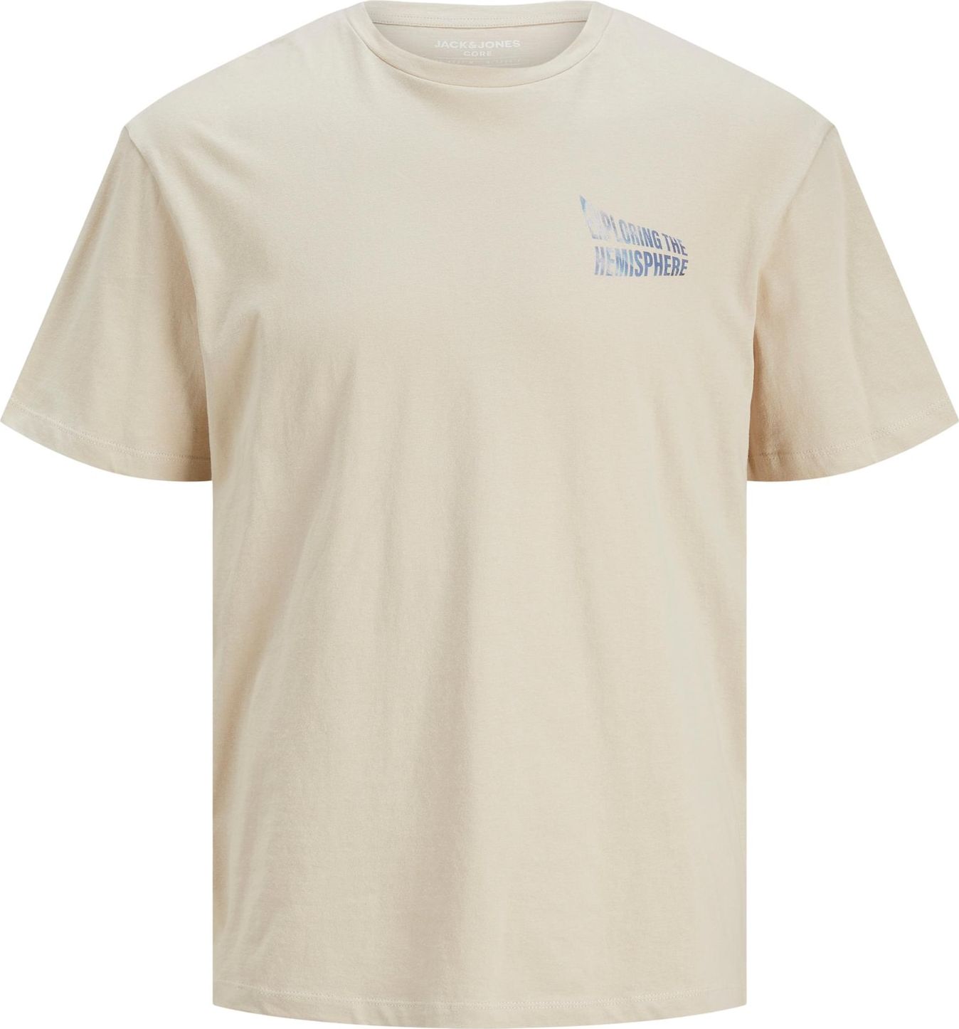 Tričko 'LUNAR' jack & jones béžová / indigo / aqua modrá / tmavě zelená