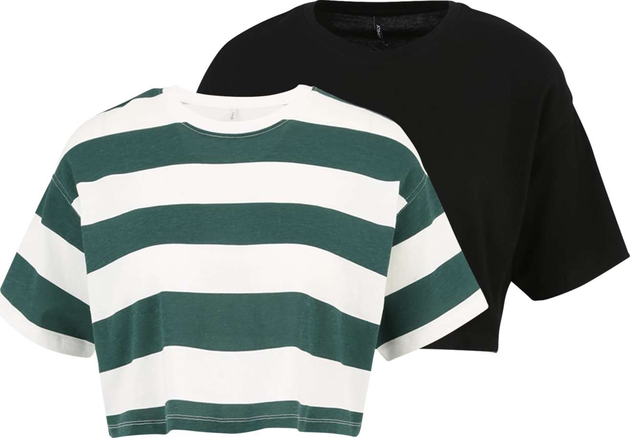 Tričko 'MAY' Only Petite zelená / černá / bílá