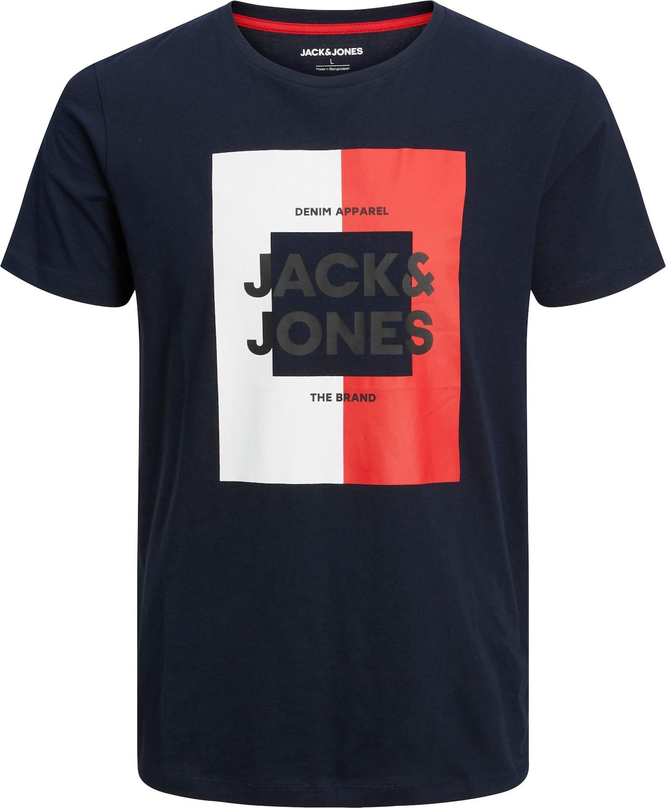 Tričko 'Oscar' jack & jones námořnická modř / antracitová / červená / bílá