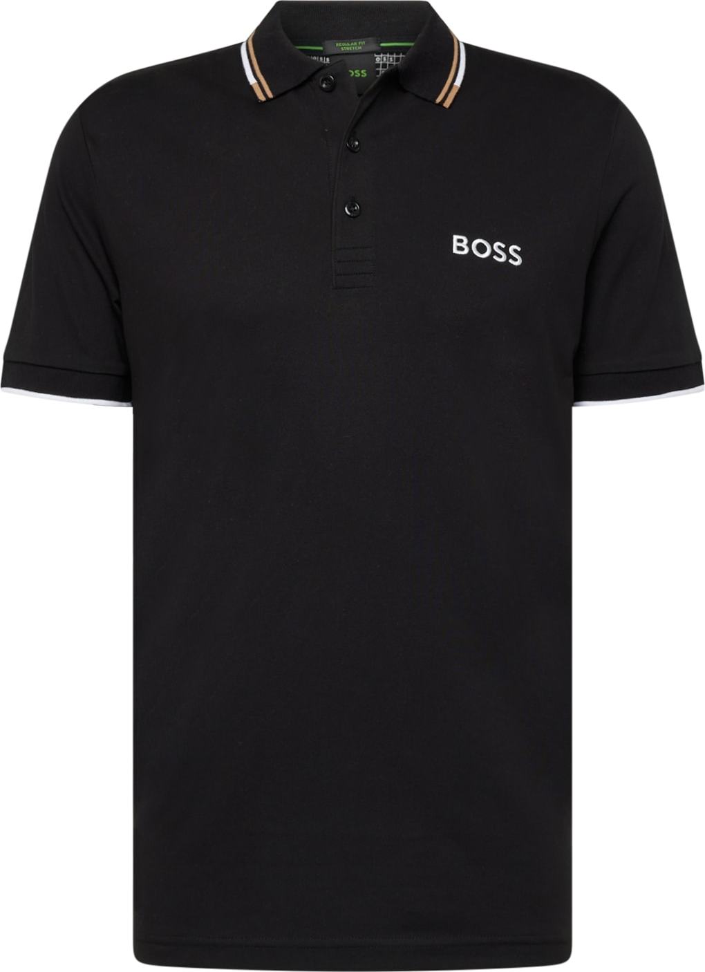 Tričko 'Paddy' BOSS Green písková / černá / bílá