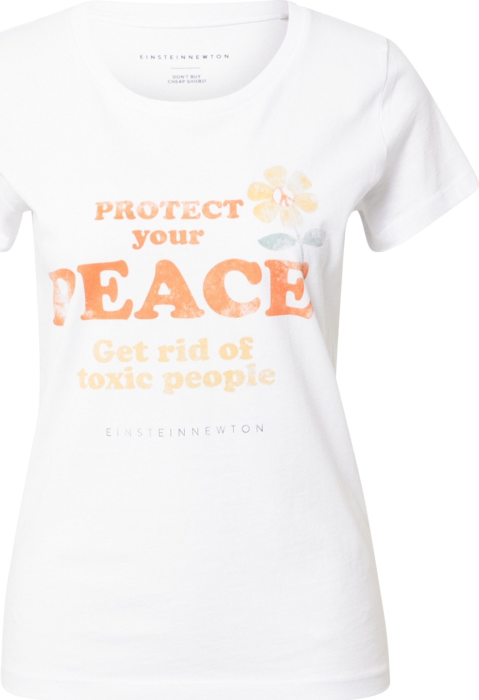 Tričko 'Peace' einstein & newton kouřově modrá / zlatě žlutá / oranžová / bílá