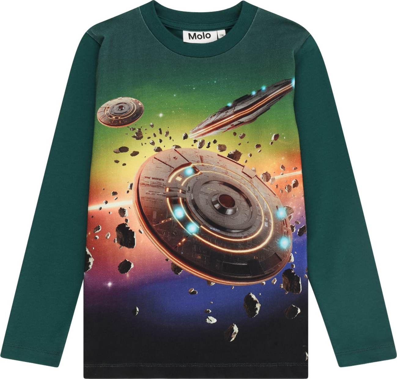 Tričko 'Reif' Molo modrá / hnědá / žlutá / smaragdová