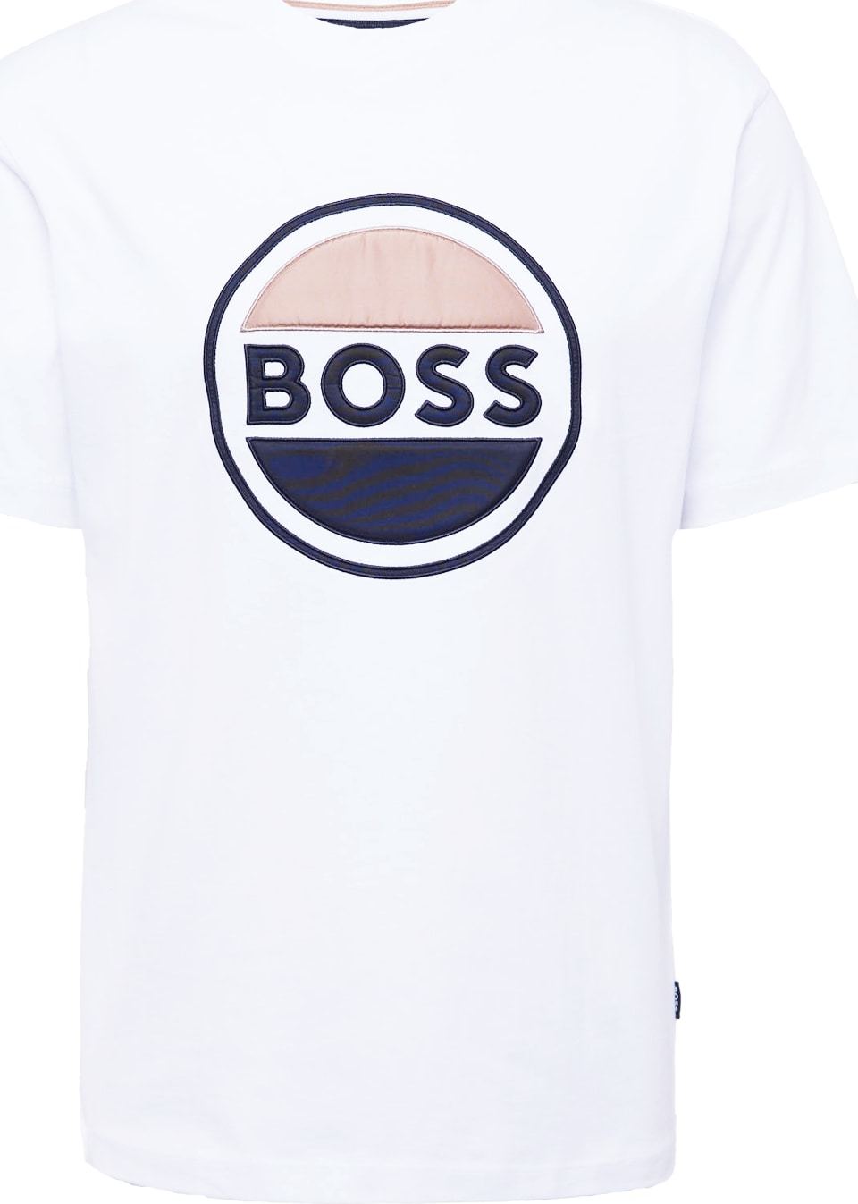 Tričko 'Tessin 09' BOSS Black námořnická modř / pudrová / bílá