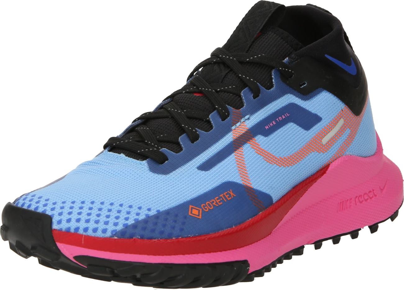Běžecká obuv 'REACT PEGASUS TRAIL 4' Nike modrá / světlemodrá / tmavě oranžová