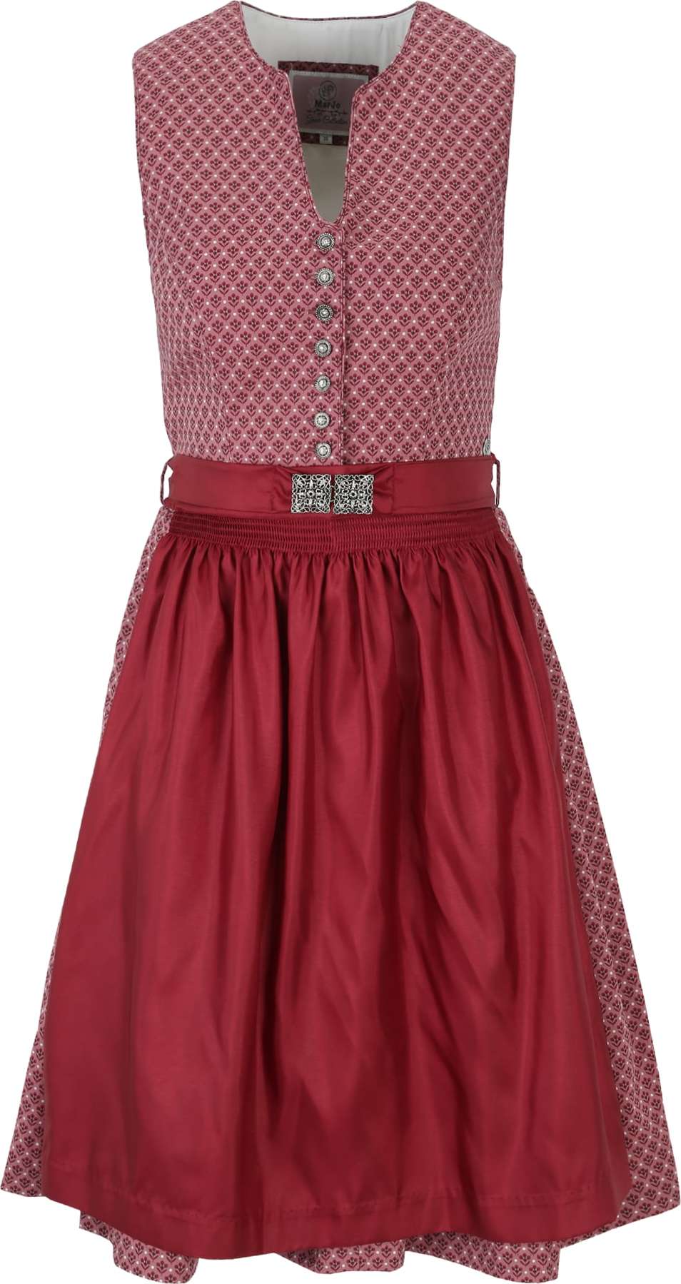 Dirndl 'Karine' Marjo pink / červená / bílá