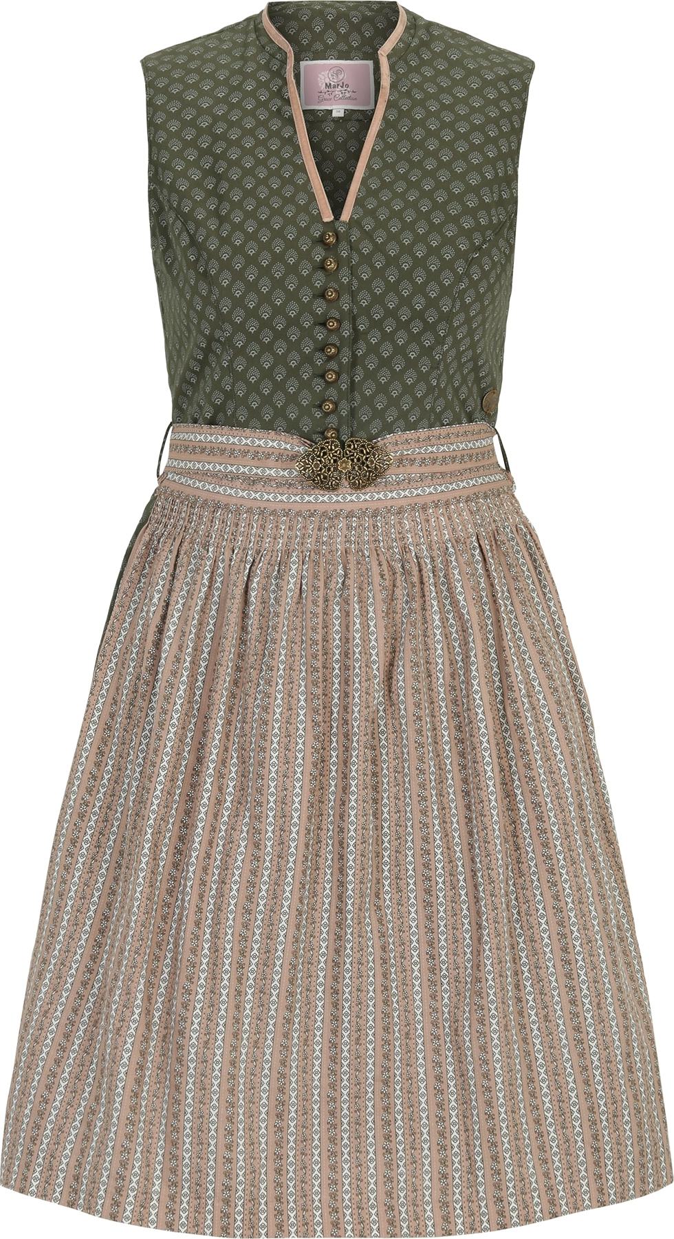Dirndl 'Luzie' Marjo světle hnědá / khaki / bílá
