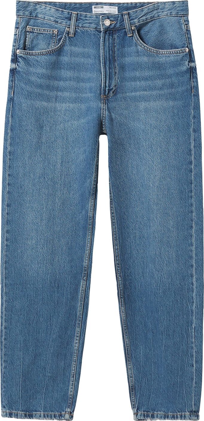 Džíny Bershka modrá džínovina