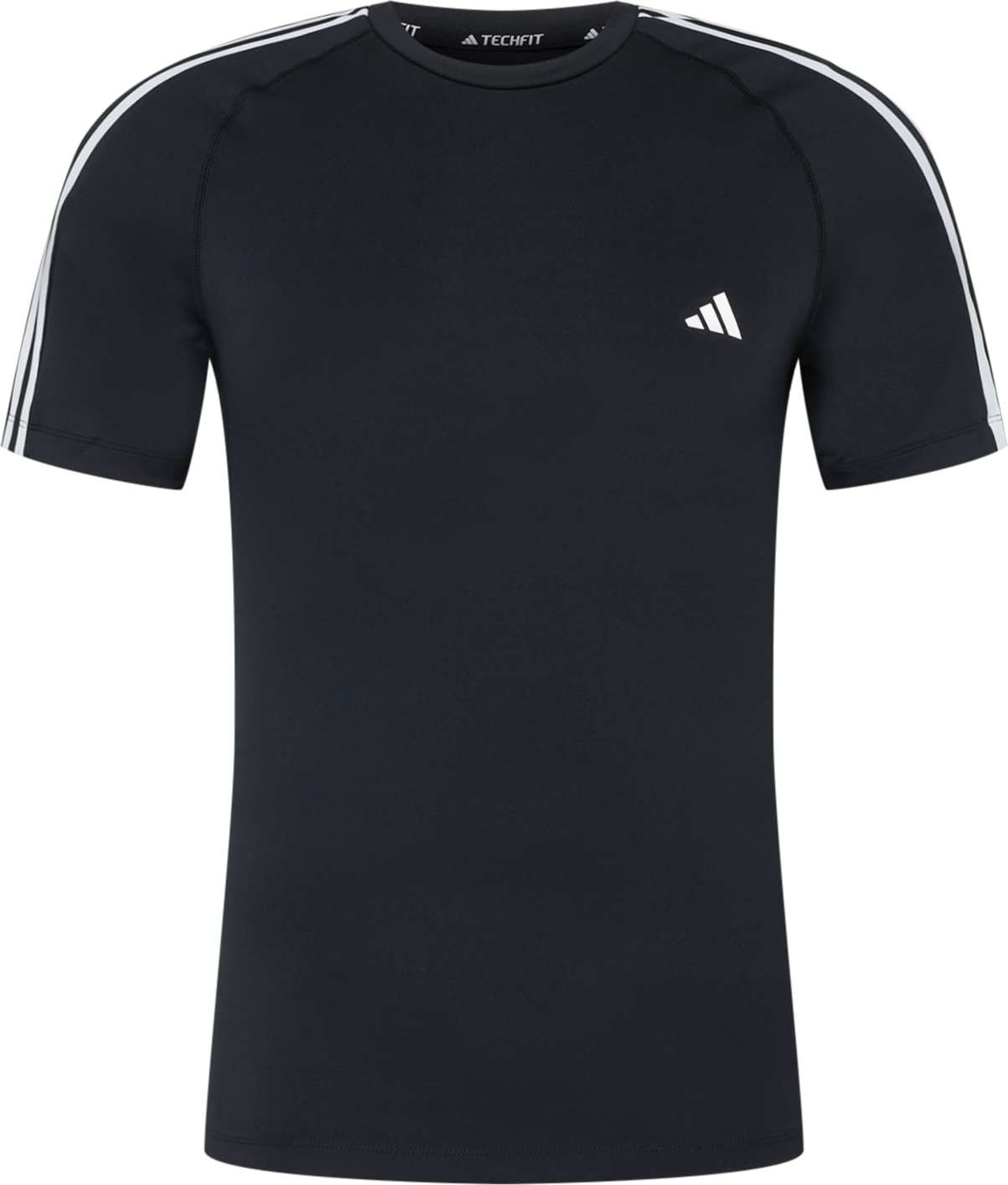 Funkční tričko 'Techfit 3-Stripes ' adidas performance černá / bílá