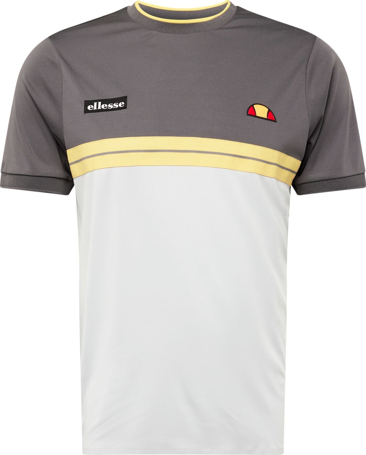 Funkční tričko 'Vernon' Ellesse žlutá / světle šedá / černá / bílá
