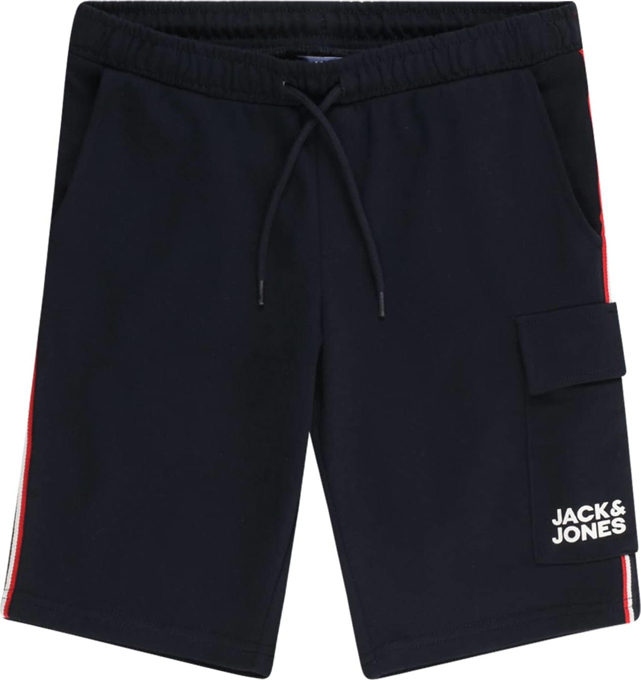 Kalhoty 'ATLAS' Jack & Jones Junior námořnická modř / ohnivá červená / bílá
