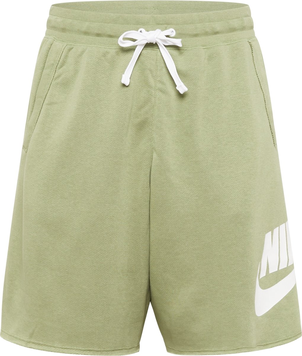 Kalhoty Nike Sportswear olivová / bílá