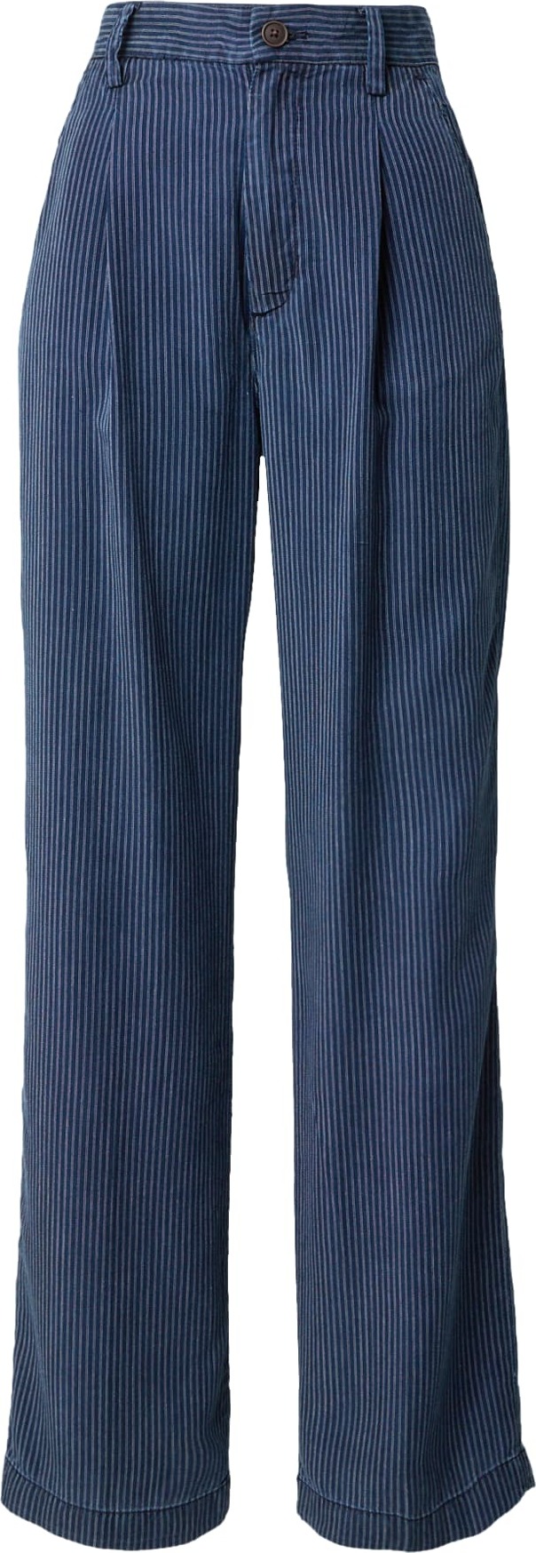 Kalhoty se sklady v pase mustang modrá / bílá