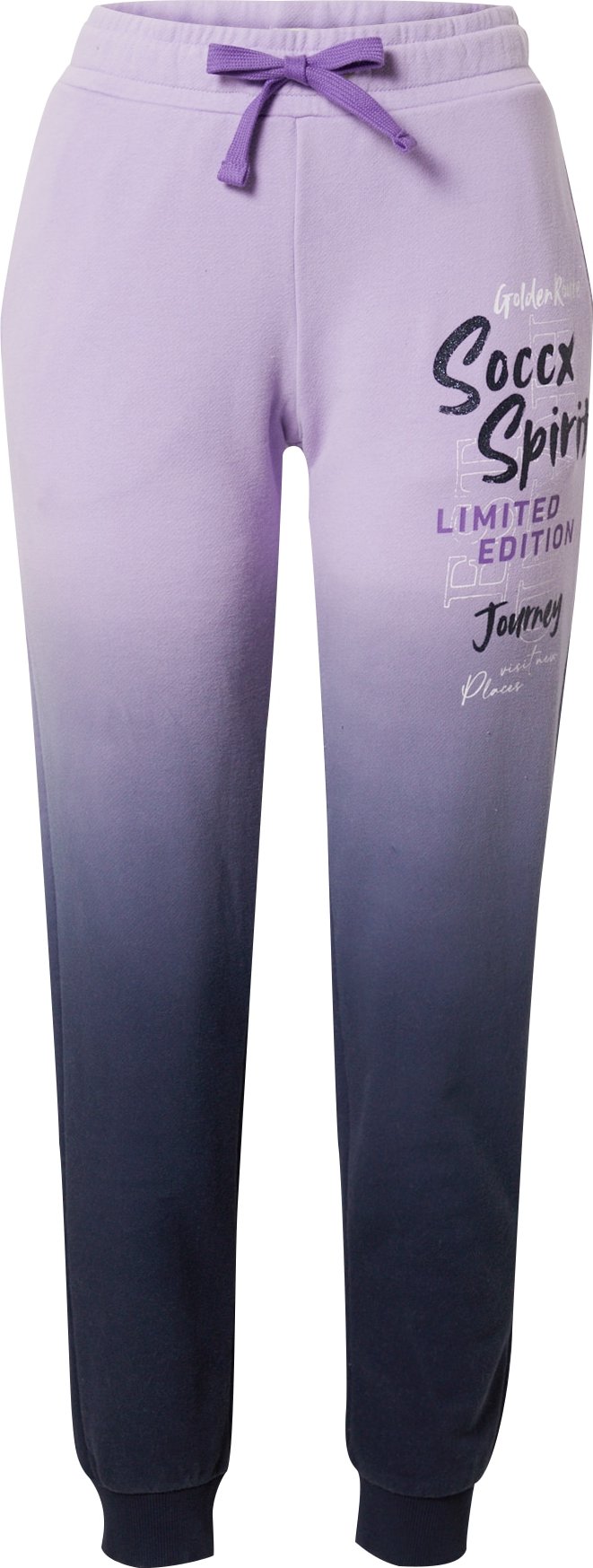 Kalhoty Soccx marine modrá / fialová / černá / bílá