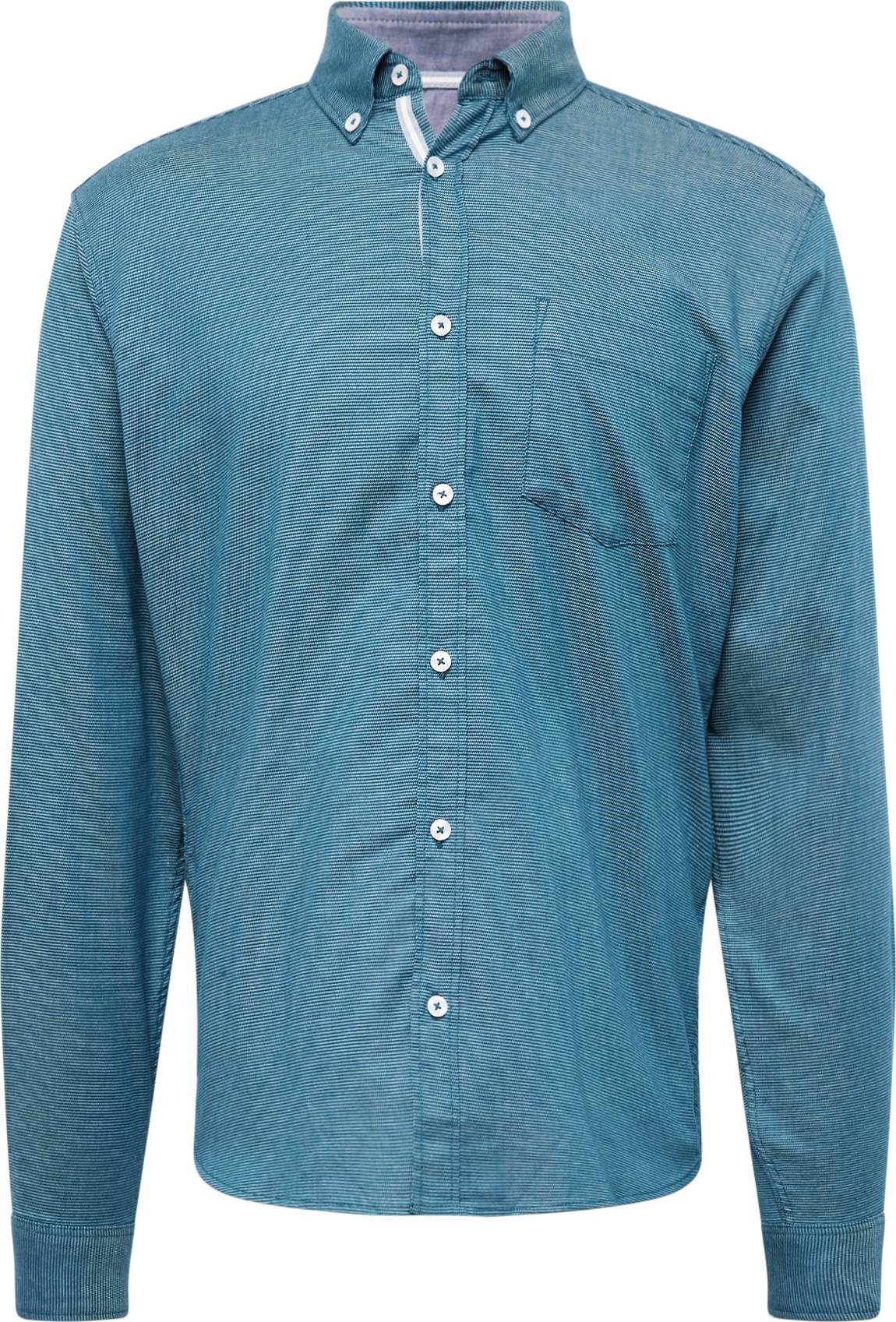 Košile s.Oliver petrolejová / světle zelená