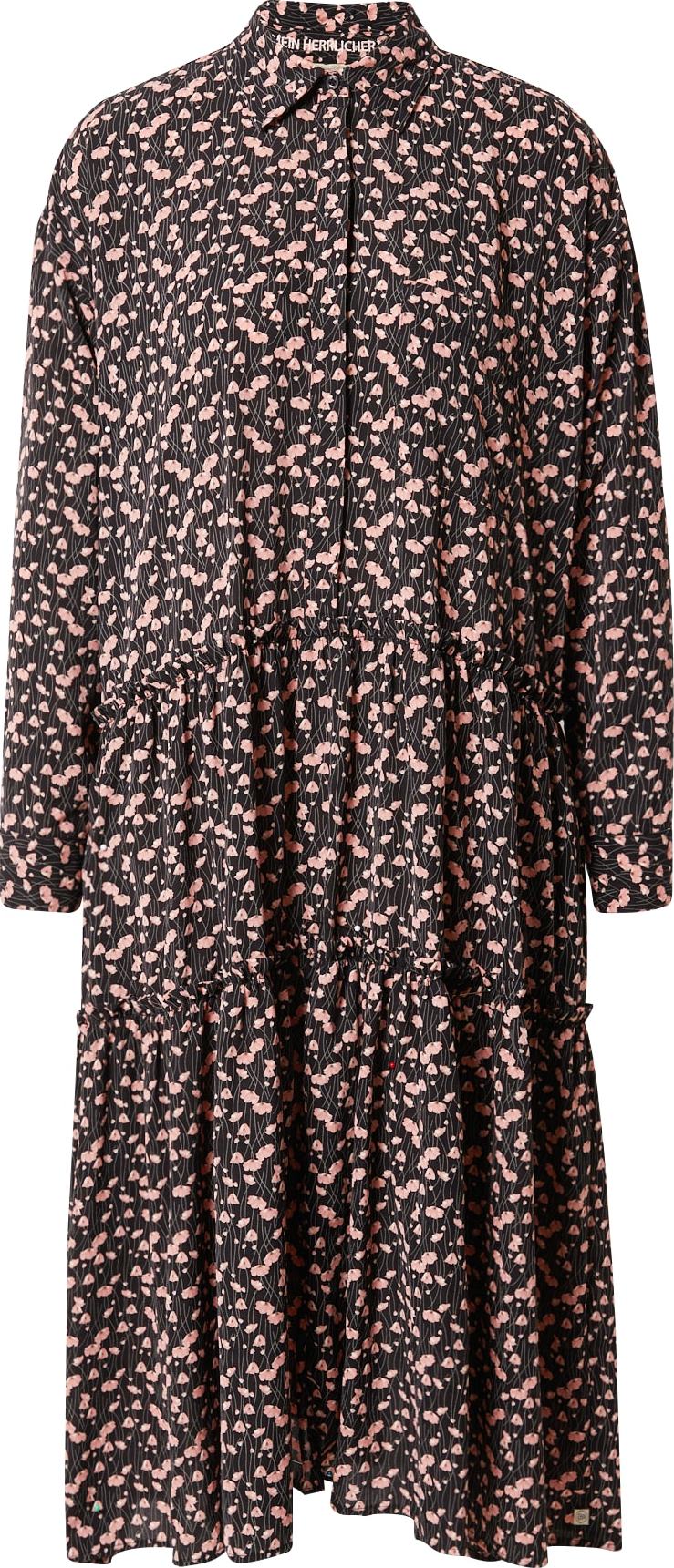 Košilové šaty 'Amie' Herrlicher růžová / černá / přírodní bílá