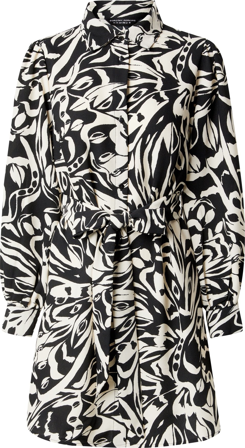 Košilové šaty Dorothy Perkins černá / bílá