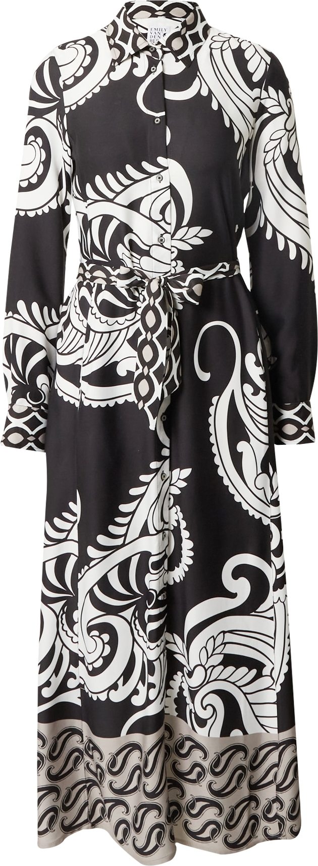 Košilové šaty Emily Van Den Bergh černá / bílá
